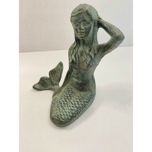 Metal Mermaid Figure Mythical Fantasy Table Top Decor Ocean Beach